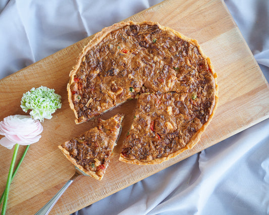 Briejuustoinen pancetta-piirakka